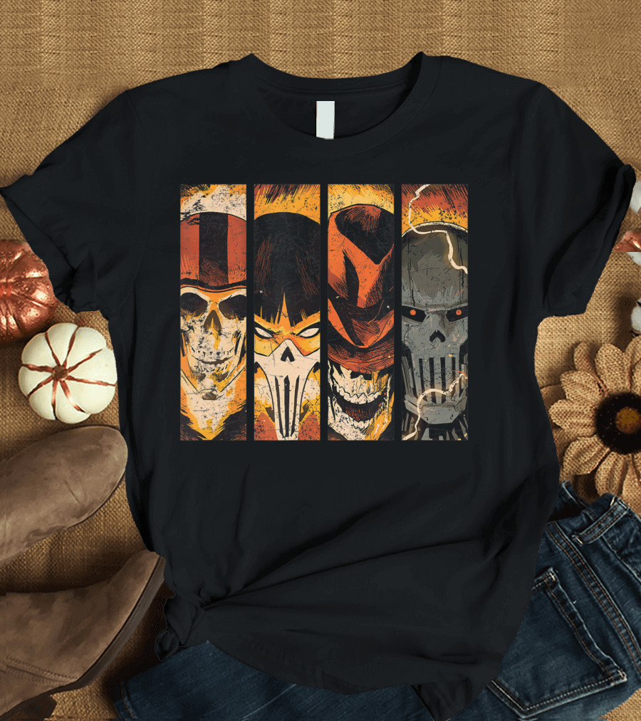 Marvel Ghost Rider Ghost Racers Spirits Of Vengeance Skulls Fiery T-Shirt