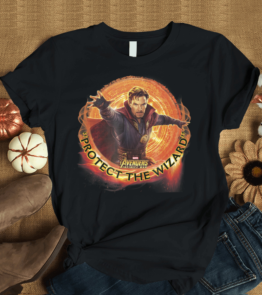 Marvel Avengers Infinity War Protect The Wizard Dr Strange T-Shirt
