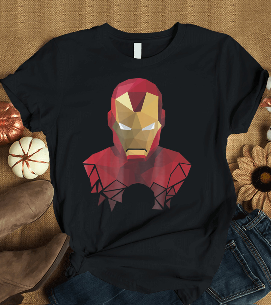 Marvel Iron Man Geometric Prism Shape Bust T-Shirt