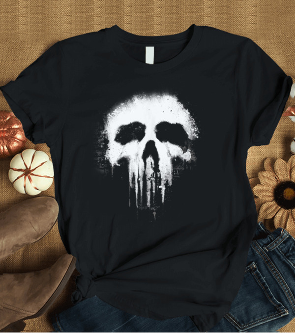 T-Shirt: Marvel Punisher Faded Grunge Skull Urban Spray Paint T-Shirt Marvel Punisher Faded Grunge Skull Urban Spray Paint T-Shirt