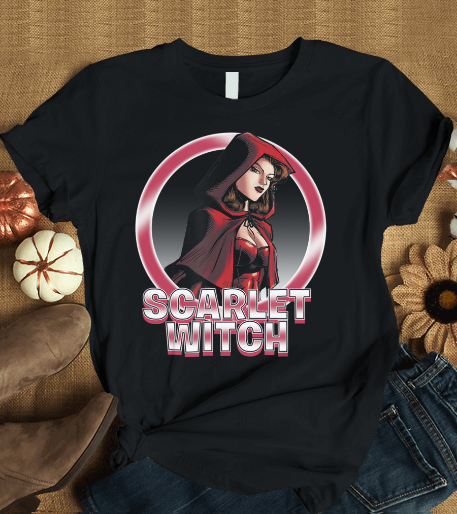 Marvel Scarlet Witch Red Hooded Sorceress Icon Badge T-Shirt