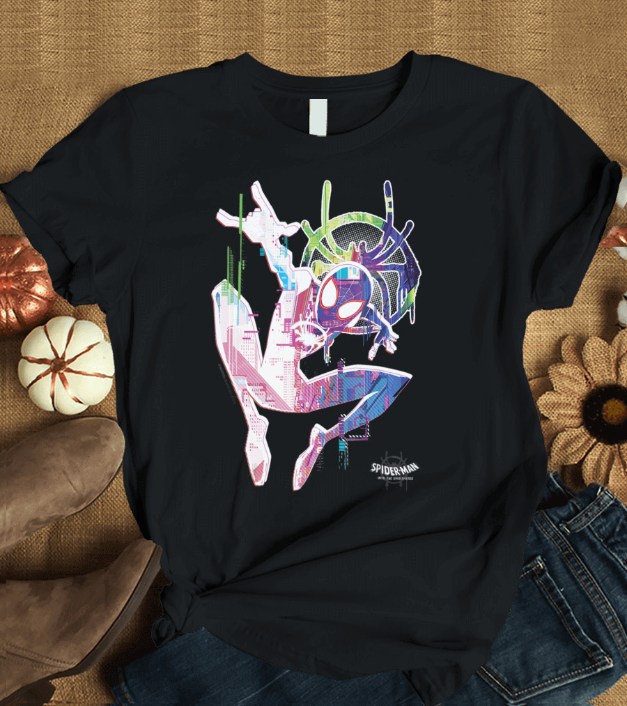 Marvel Spider Man Into the Spiderverse Watercolor Spidey Pose T-Shirt