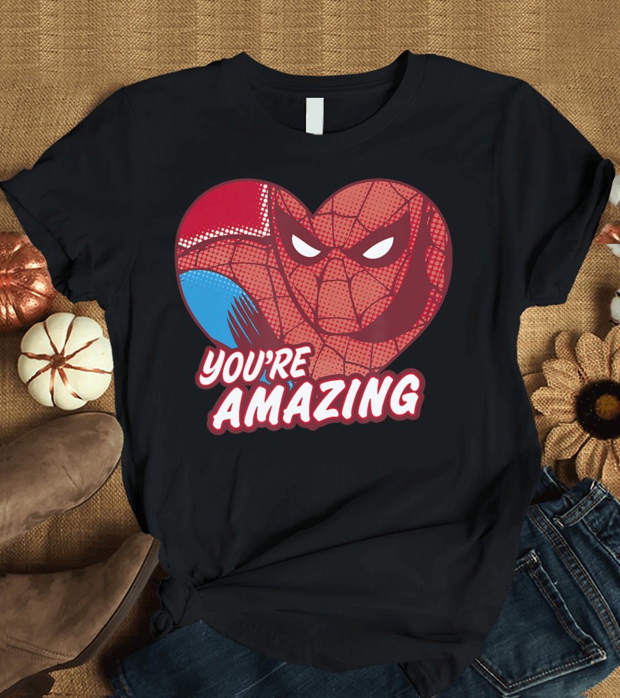 Marvel Spider Man Heart You're Amazing Valentine T-Shirt