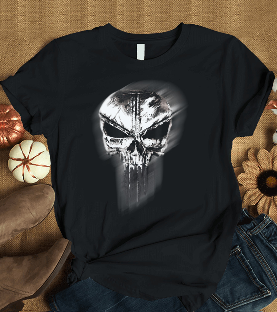 Marvel The Punisher Skull Blurred Symbol Distressed Effect T-Shirt