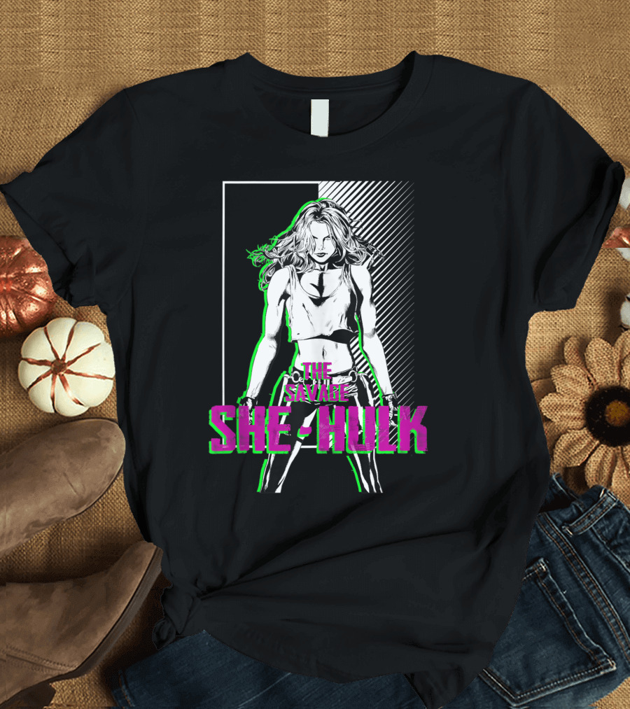 The Savage She-Hulk Green Glow Marvel Sketch T-Shirt