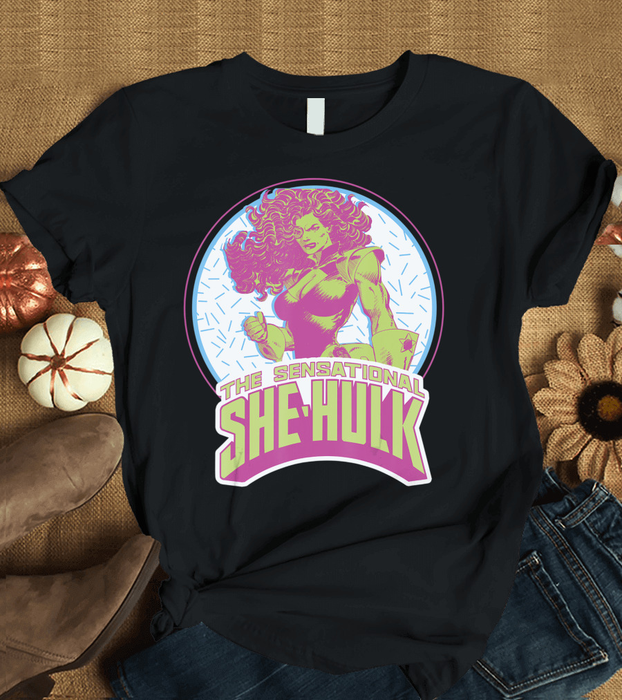Marvel The Sensational She Hulk Circle Iconic Comic Book T-Shirt