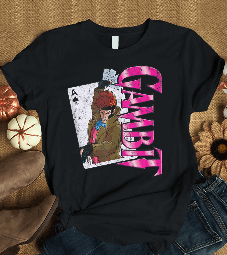 'Marvel X-Men Gambit Playing Card Illustration' T-Shirt