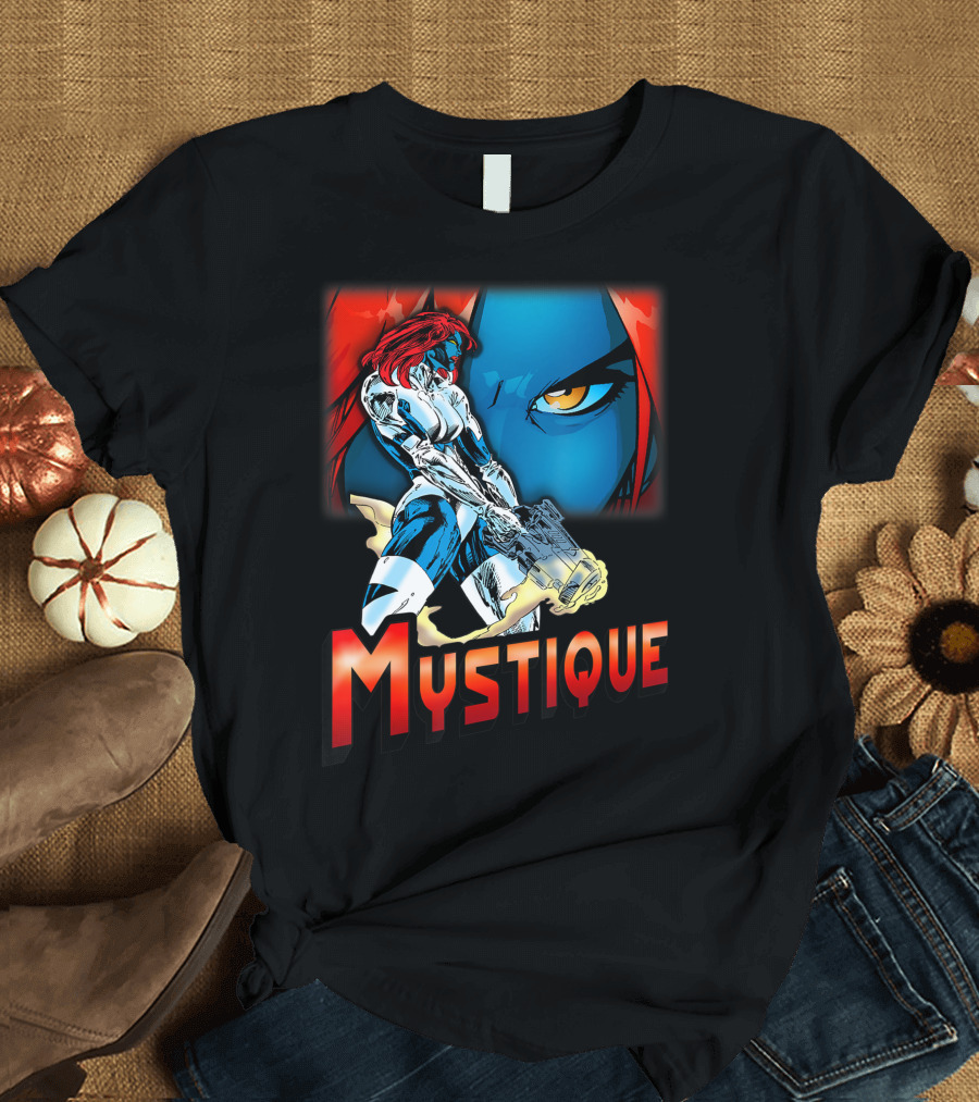 Mystique Marvel X-Men Close Up Weapons Ready T-Shirt