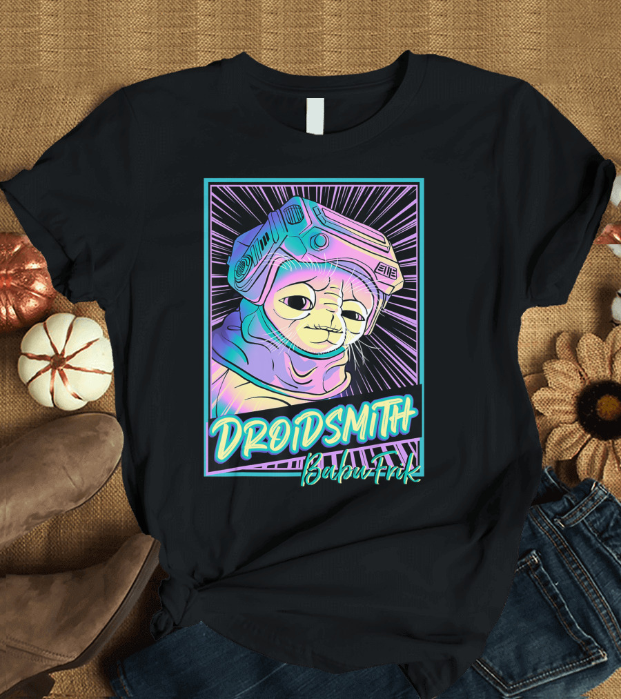 Star Wars The Rise Of Skywalker Neon Droidsmith Babu Frik T-Shirt