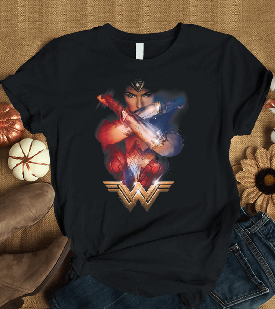 Wonder Woman Movie Iconic Arms Crossed with Golden Emblem T-Shirt