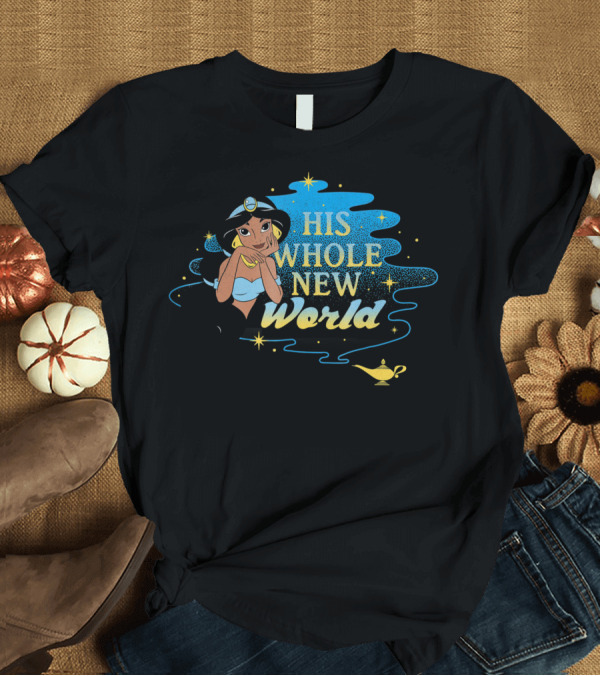 T-Shirt: Disney Aladdin Jasmine His Whole New World Magic Lamp Stars T-Shirt Disney Aladdin Jasmine His Whole New World Magic Lamp Stars T-Shirt