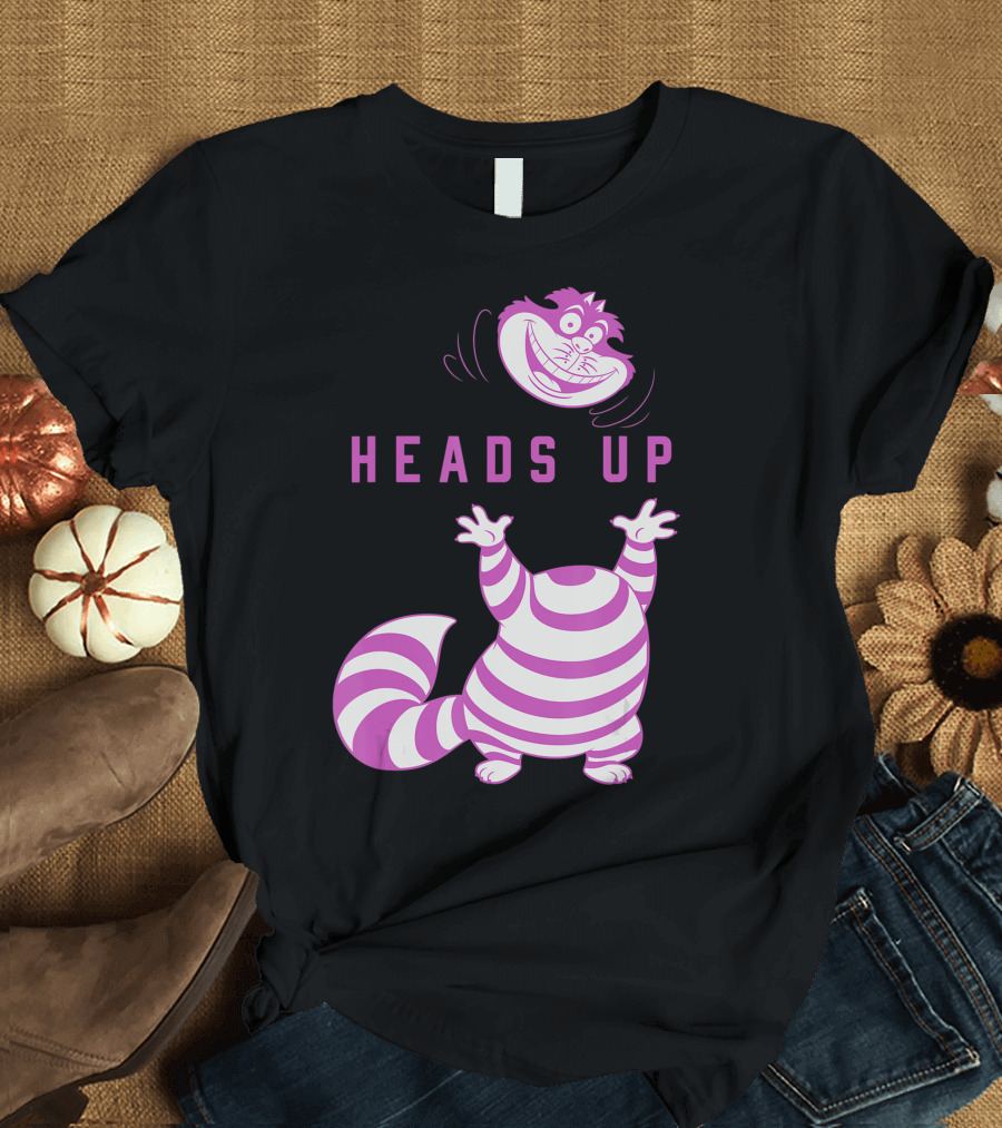 Disney Alice In Wonderland Cheshire Cat Heads Up T-Shirt