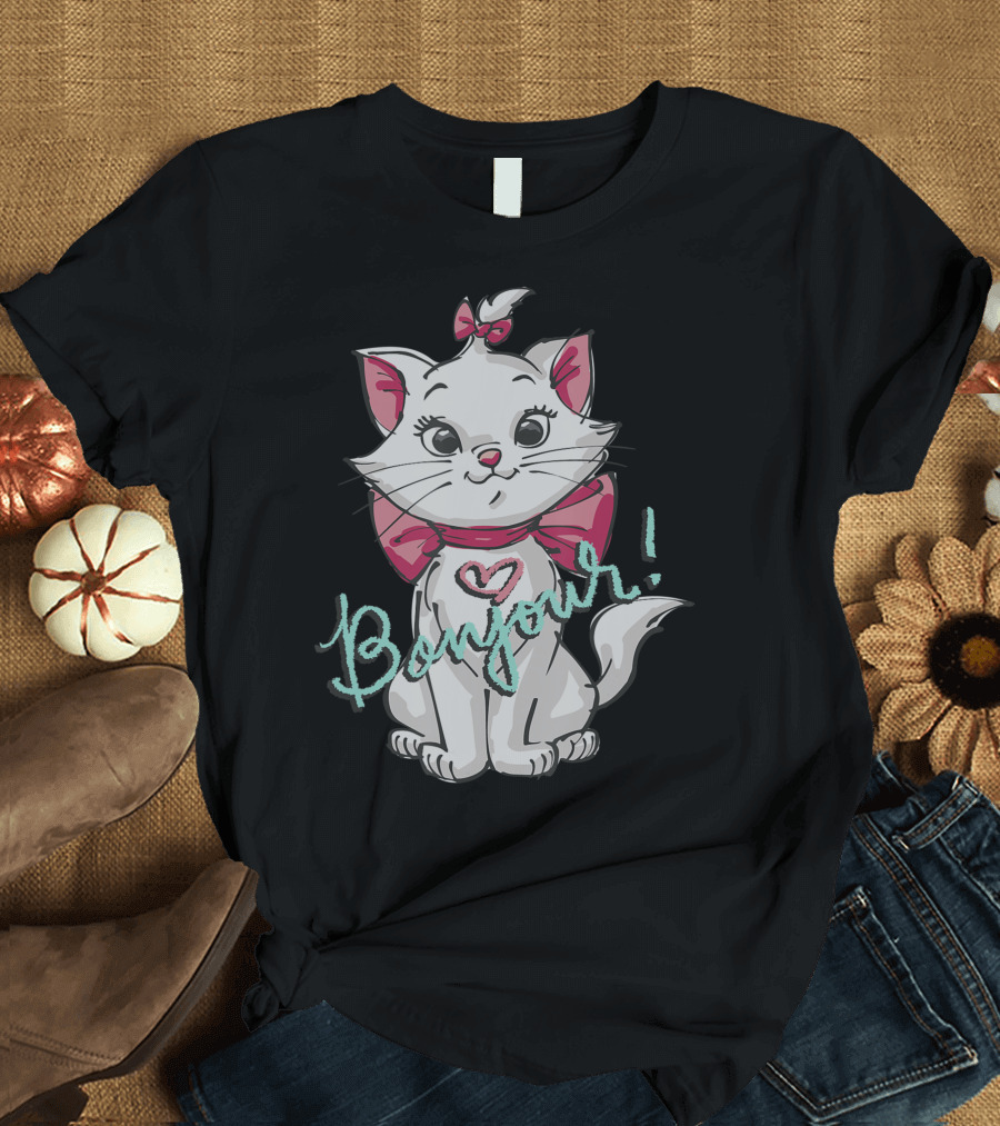 Disney Aristocats Marie Bonjour Cat T-Shirt
