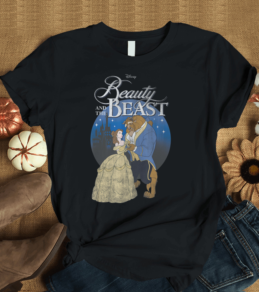 Disney Beauty and the Beast Belle and Beast Dancing Classic Title T-Shirt