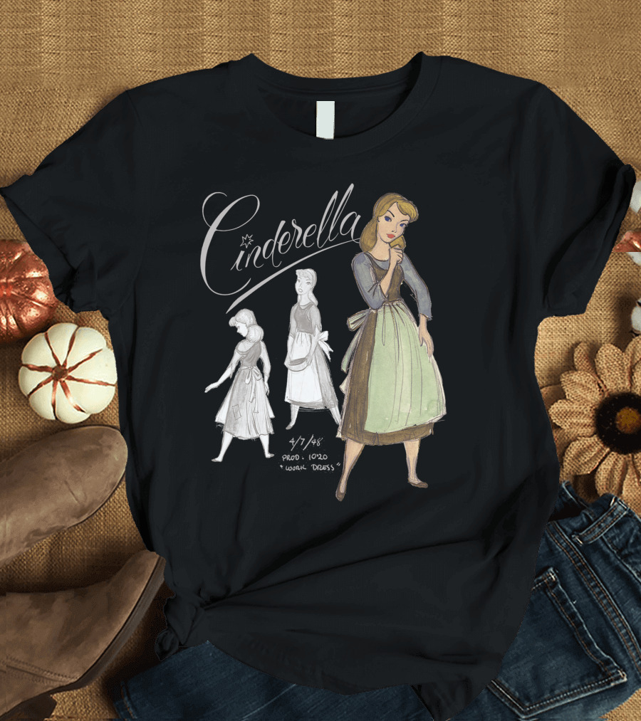 Cinderella Disney 1948 Sketches Working Dress Prod 1020 T-Shirt