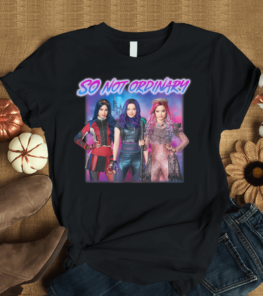Disney Descendants 3 So Not Ordinary Mal Evie Audrey Castle Background T-Shirt