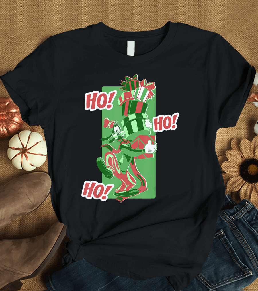 Disney Goofy Ho Ho Ho Christmas Holiday Presents T-Shirt
