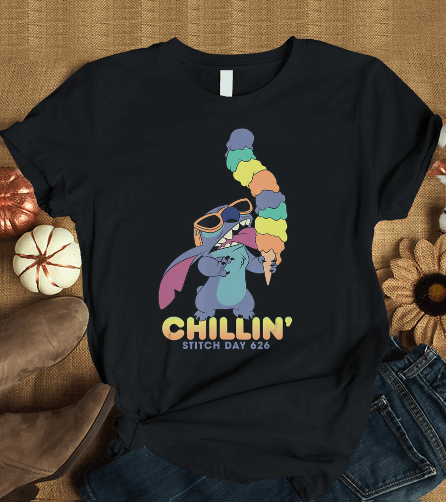 Disney Lilo And Stitch Chillin' Ice Cream Stitch Day 626 T-Shirt