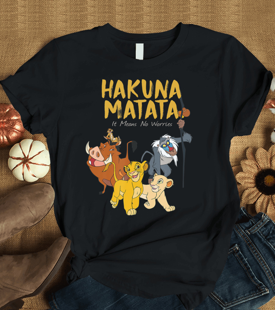 Hakuna Matata Lion King Classic It Means No Worries Disney Characters T-Shirt