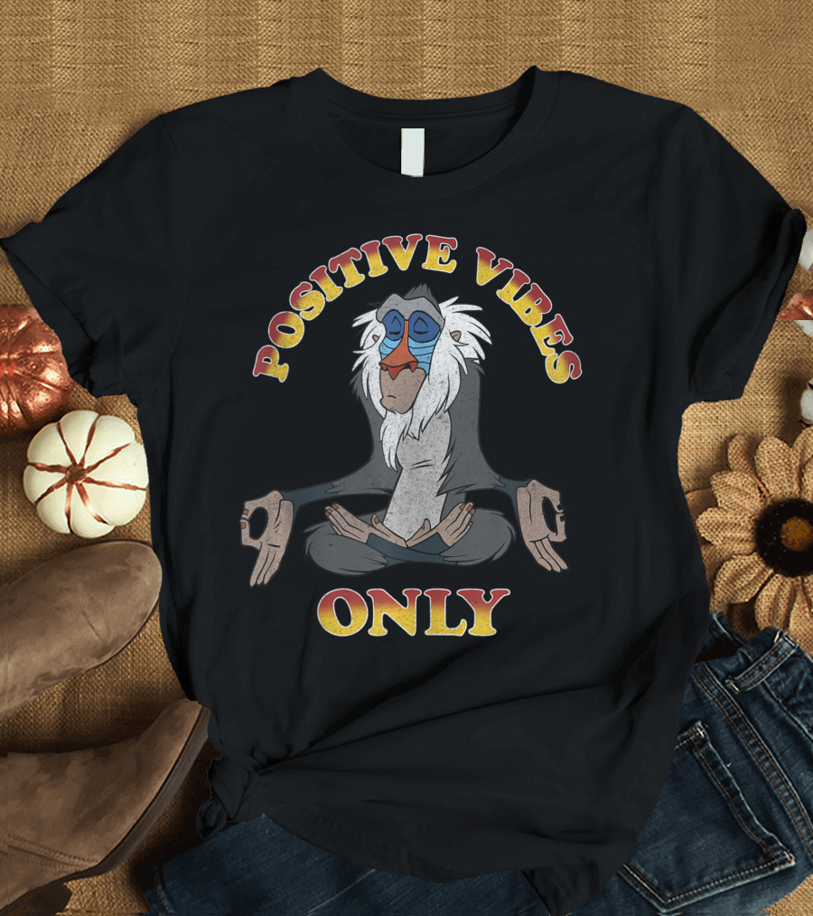Positive Vibes Only Disney Lion King Rafiki Meditation T-Shirt