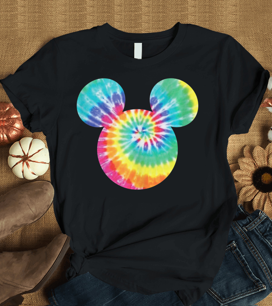 Disney Mickey Mouse Icon Rainbow Tie Dye T-Shirt