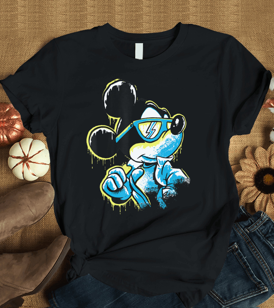Mickey Mouse Icy Cool Paint Drip Sunglasses Electric T-Shirt