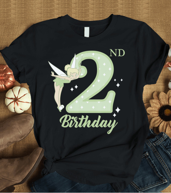 T-Shirt: Tinkerbell Disney Peter Pan 2nd Birthday T-Shirt Tinkerbell Disney Peter Pan 2nd Birthday T-Shirt