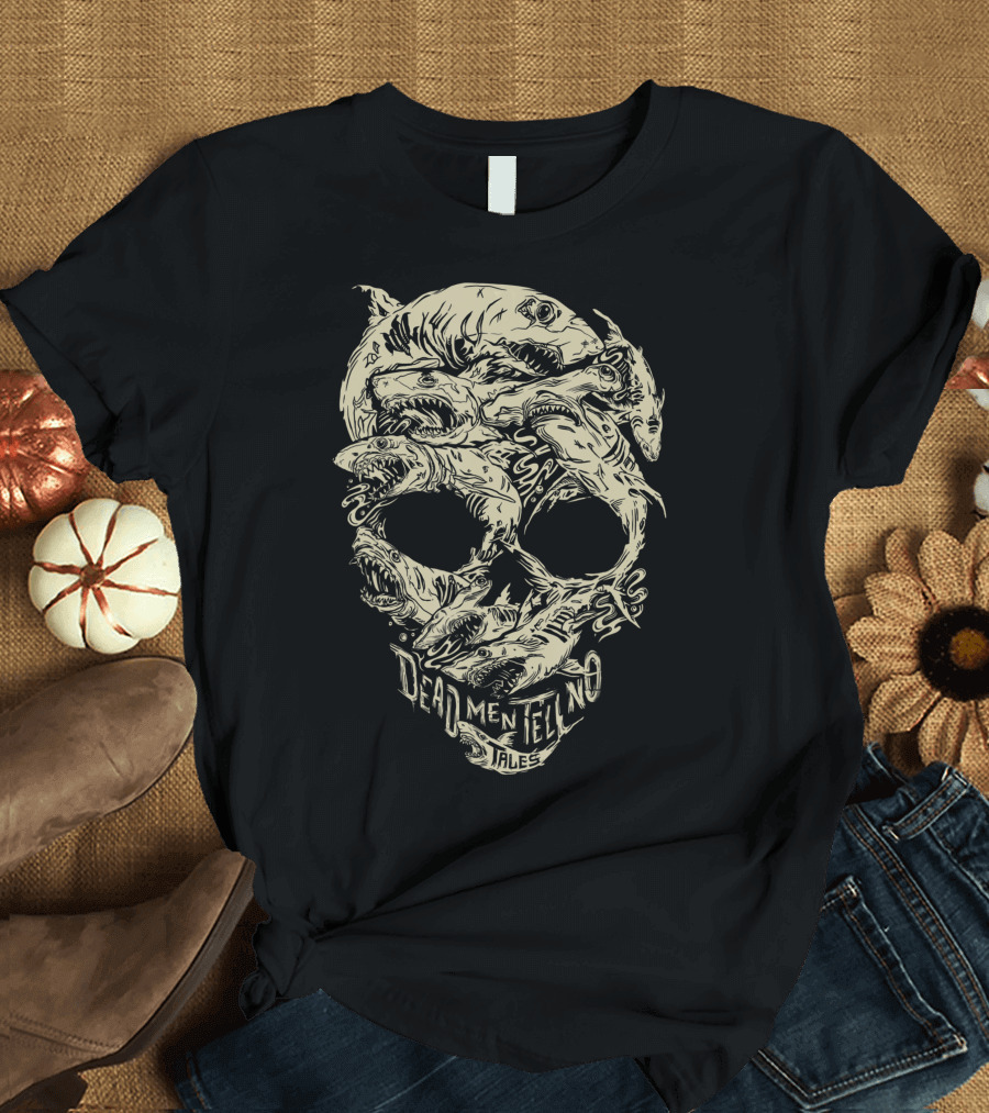 Disney Pirates Dead Men Tell No Tales Shark Skull T-Shirt