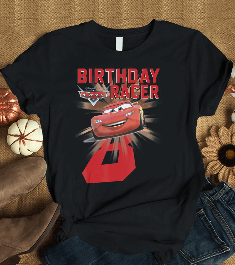 Disney Pixar Cars 8 Birthday Racer Lightning McQueen T-Shirt