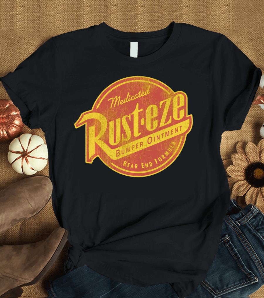 Medicated Rust-Eze Bumper Ointment Rear End Formula Disney Pixar Cars Vintage T-Shirt