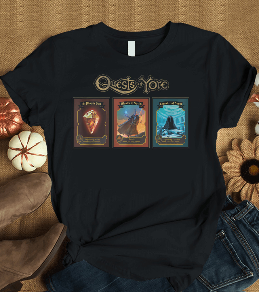Quests Of Yore The Phoenix Gem Master Of Spells Chamber Of Doom Legendary Enemies Cards T-Shirt