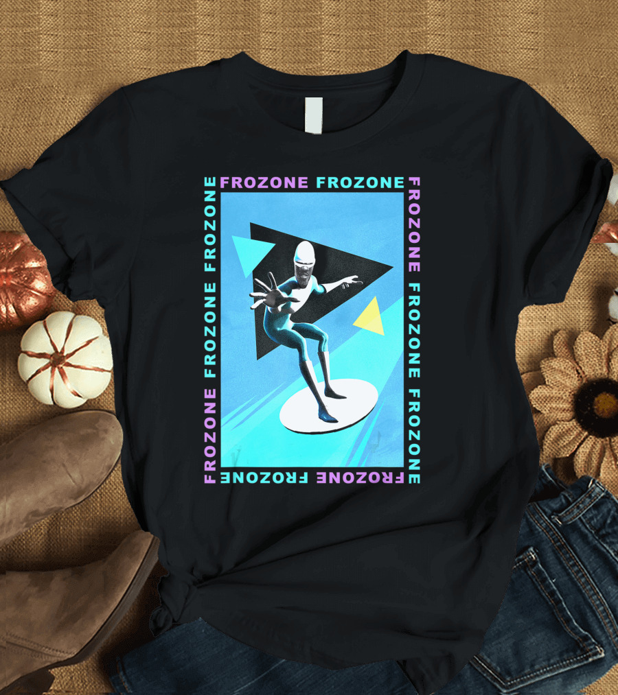 Disney Pixar The Incredibles 2 Frozone Character in Dynamic Action Frame T-Shirt