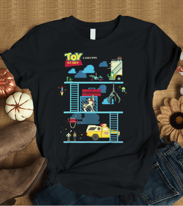 T-Shirt: Toy Story 8 Bit Game 11221995 Retro Arcade Style Pixar T-Shirt Toy Story 8 Bit Game 11221995 Retro Arcade Style Pixar T-Shirt