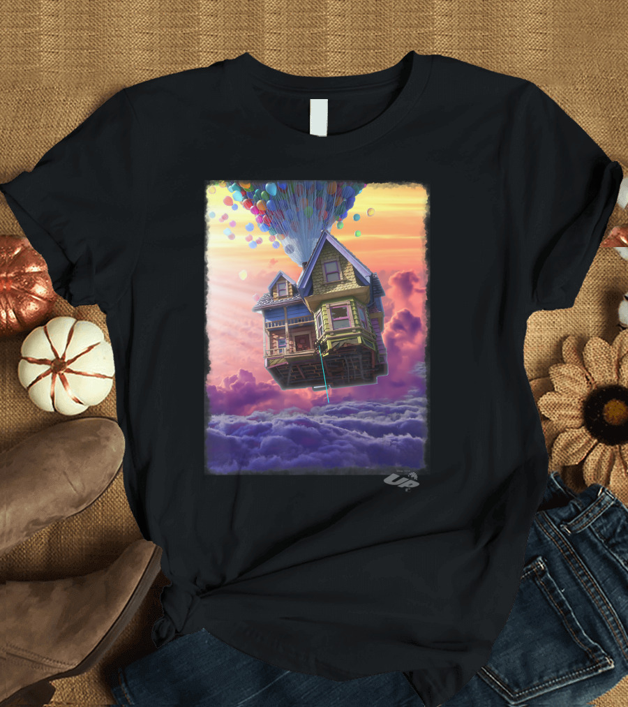 Disney Pixar Up Floating Balloon House Above Clouds T-Shirt