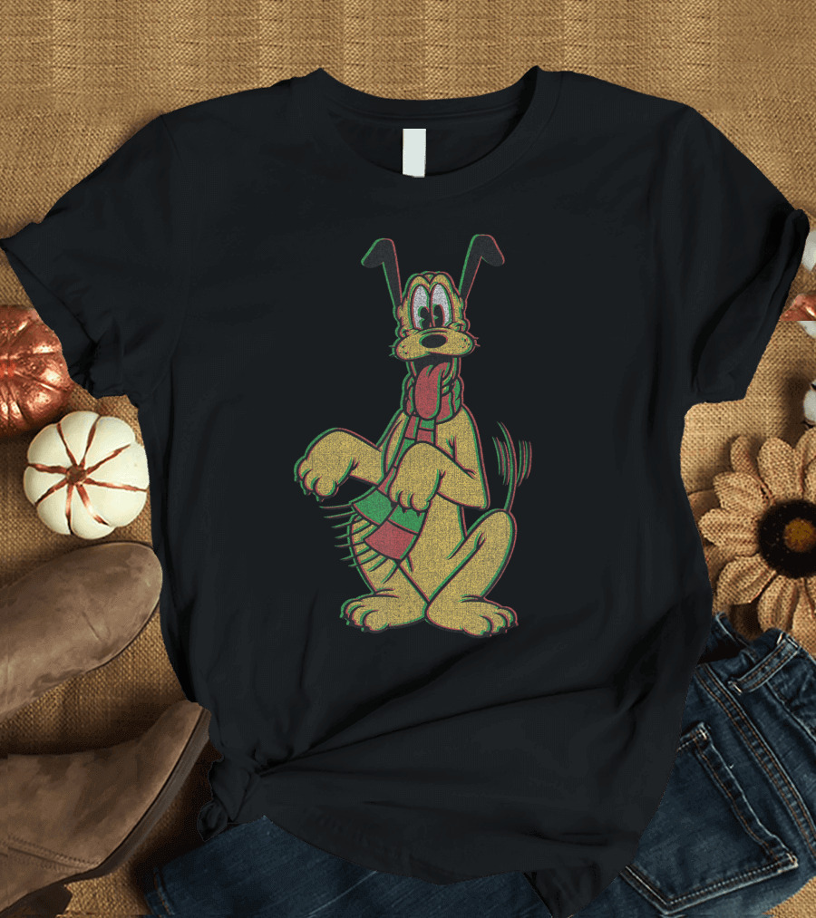 Disney Pluto Christmas Style Festive Scarf Edition T-Shirt
