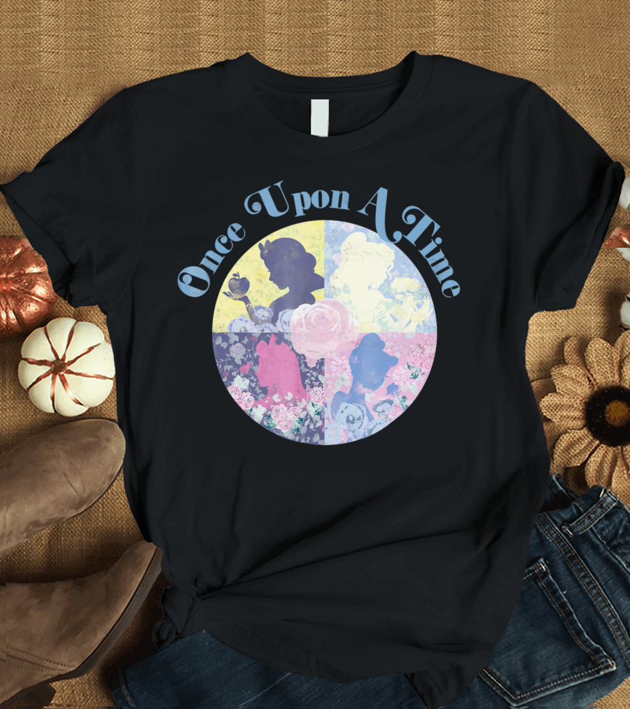 Once Upon A Time Disney Princess Silhouettes and Floral T-Shirt