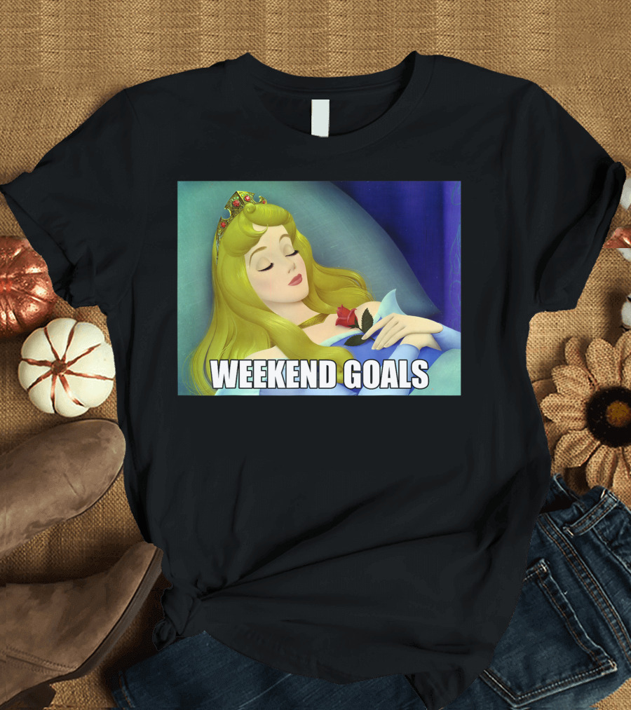 Disney Sleeping Beauty Aurora Sleeping Weekend Goals T-Shirt