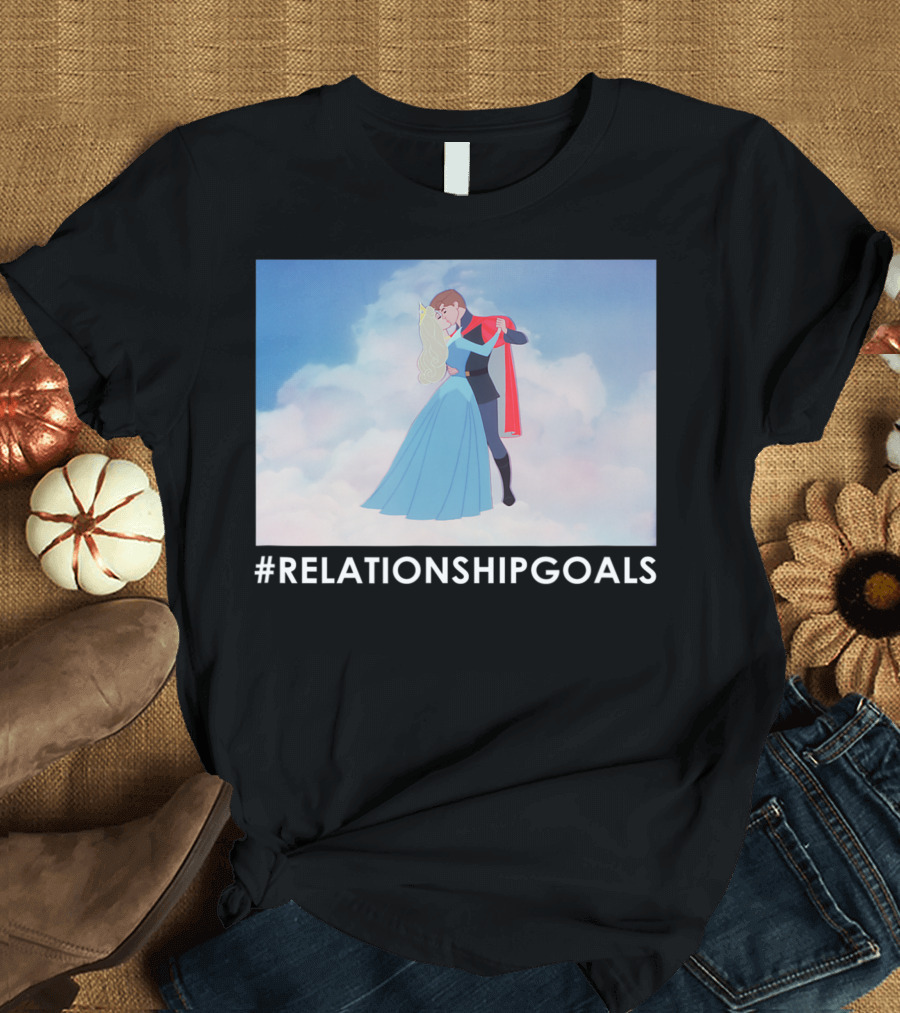 Disney Sleeping Beauty Hashtag Relationship Goals Clouds Scene T-Shirt