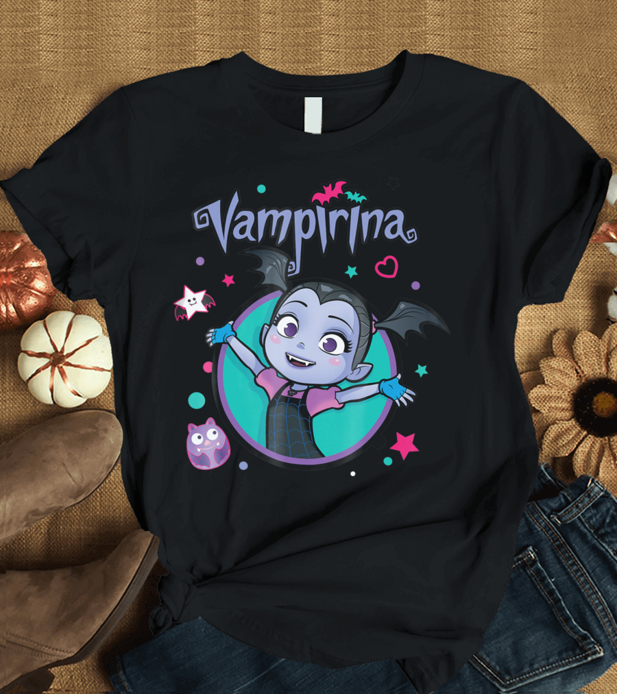 Disney Vampirina with Bats and Stars in Colorful Circle T-Shirt