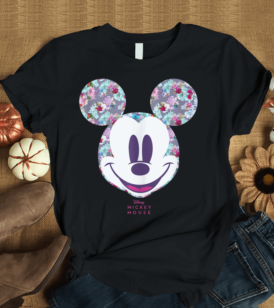 Disney Mickey Mouse Floral Pattern April Year Of The Mouse T-Shirt
