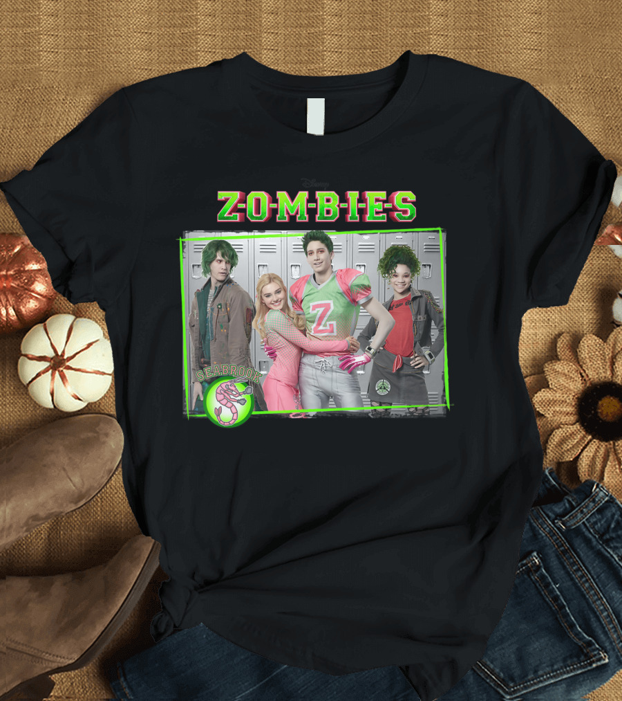 Disney Zombies Zed And Addison Seabrook High Locker Scene T-Shirt
