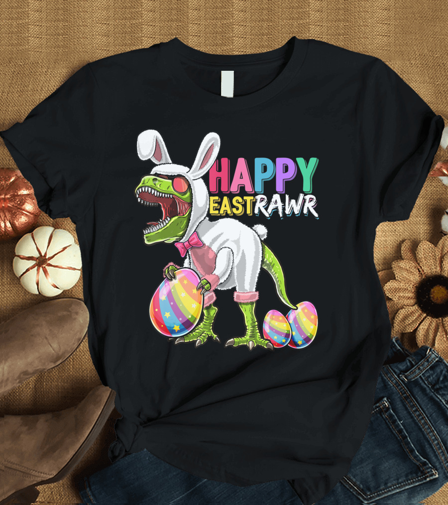 HAPPY EASTRAWR REX DINOSAUR EASTER BUNNY EGG COSTUME T-Shirt