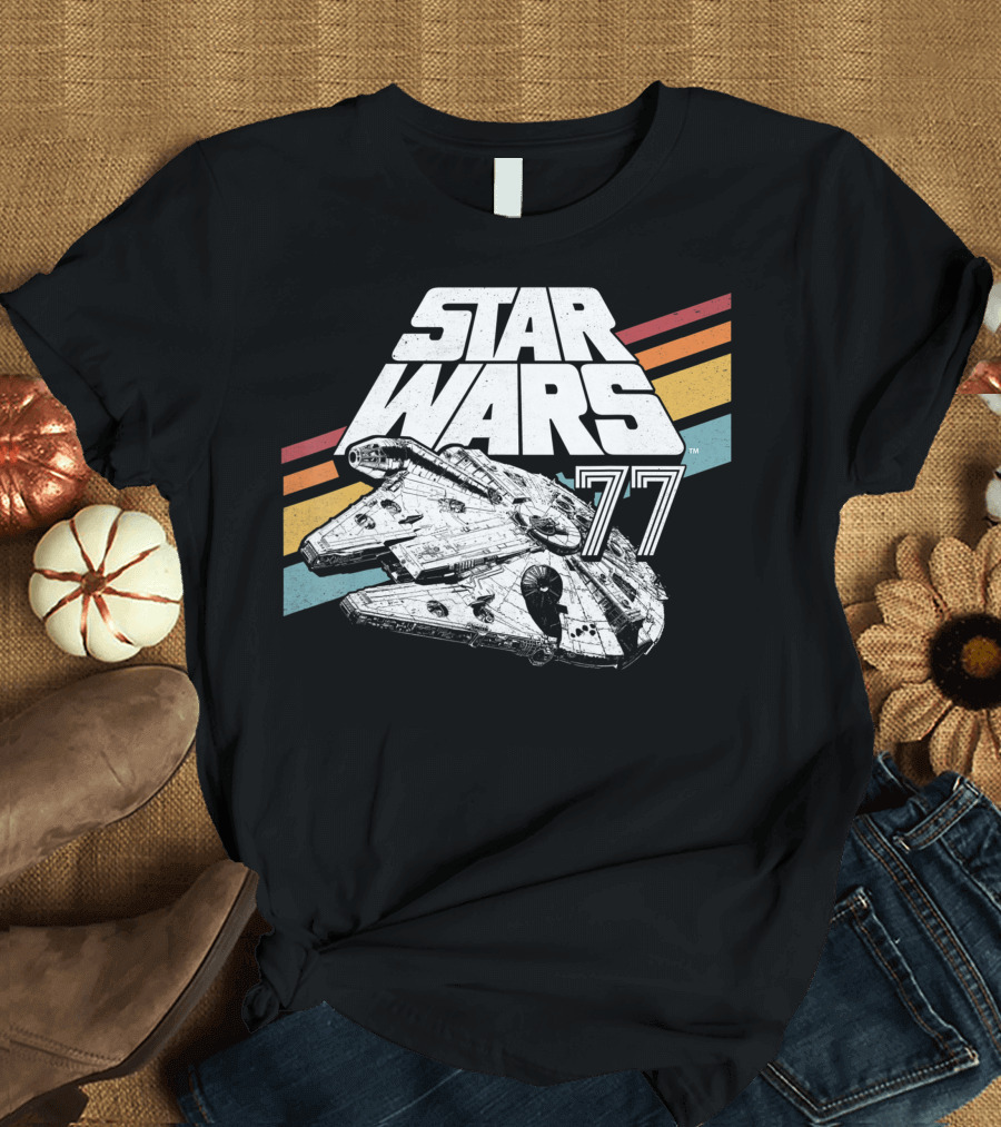Star Wars Millennium Falcon 77 Rainbow Stripe T-Shirt
