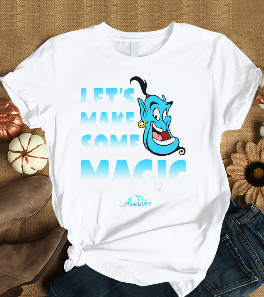 Disney Aladdin Genie Let's Make Some Magic Gradient Text T-Shirt