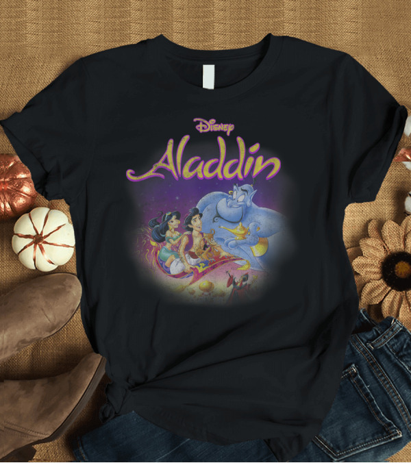 T-Shirt: Disney Aladdin Magic Carpet Genie Jasmine Movie Cast T-Shirt Disney Aladdin Magic Carpet Genie Jasmine Movie Cast T-Shirt