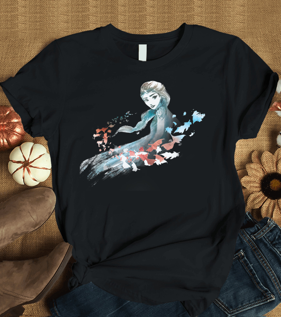 Disney Frozen 2 Elsa Wind Leaves Swirl T-Shirt