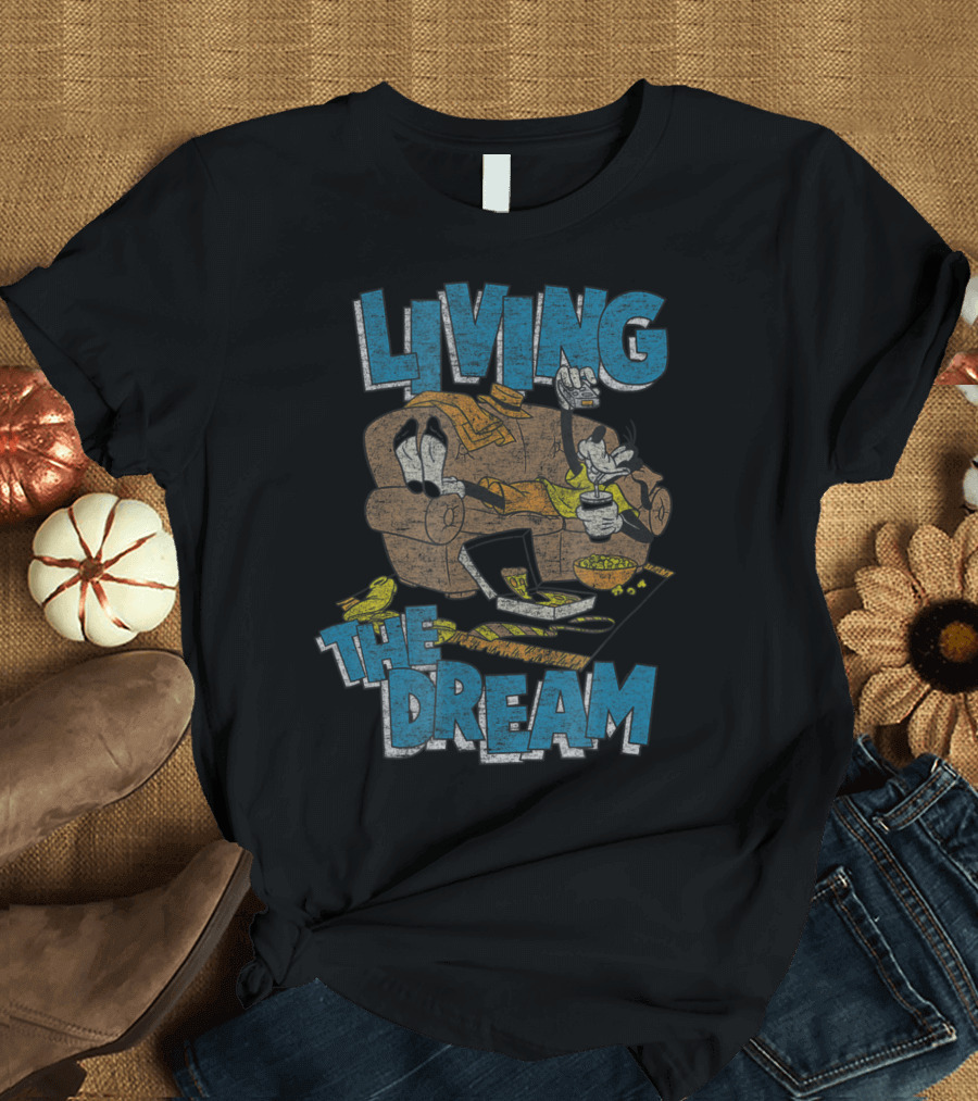 Disney Goofy Living the Dream Couch Snacks T-Shirt
