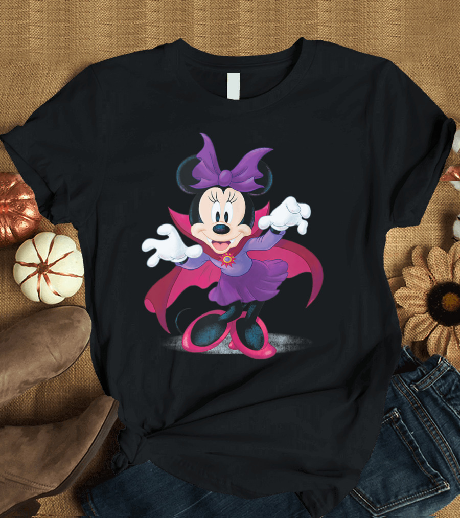 Disney Halloween Minnie Mouse in Vampire Costume T-Shirt