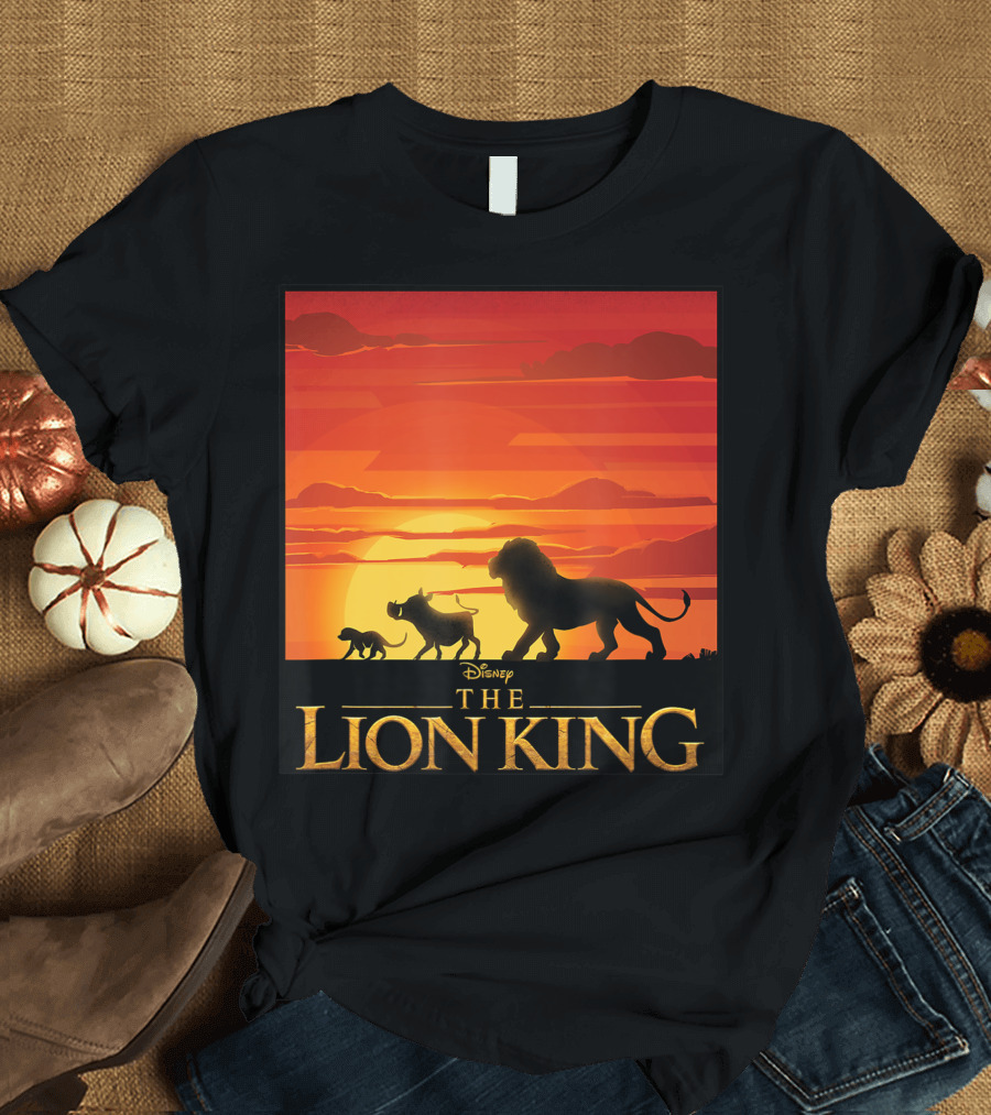 Disney The Lion King Live Action Sunset Silhouette Scene T-Shirt
