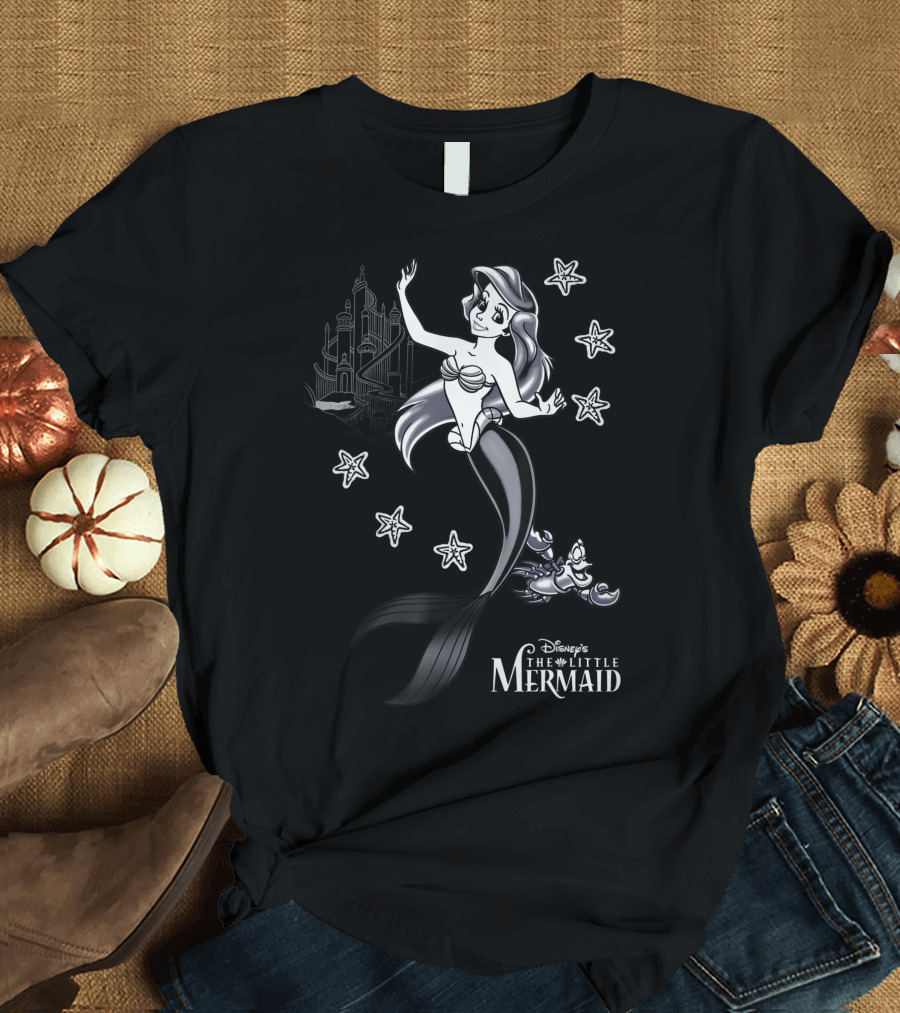 Disney The Little Mermaid Ariel Sebastian Under The Sea Castle Starfish T-Shirt